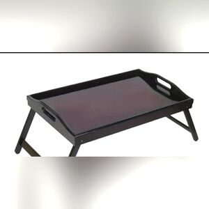 Wooden Inwood Handles Serving Tray - Black